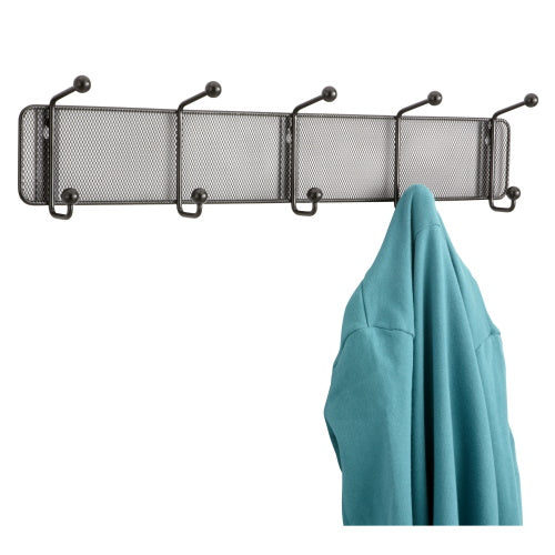 Safco Onyx Mesh Wall Rack 5 Hook - 6 Pack, Black - 6403BL