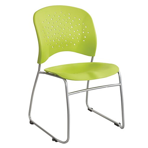 Safco Reve Guest Chair Sled Base Round Back (Qty. 2) - Green - 6804GN