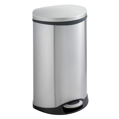 Safco Ellipse Step On Can - 12.5 Gal., Stainless Steel - 9903SS