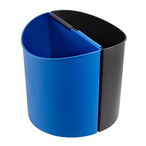 Safco Desk-Side Recycling Receptacle-SM, Black, Blue - 9927BB