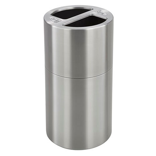 Safco Dual Recycling Receptacle, Stainless Steel - 9931SS
