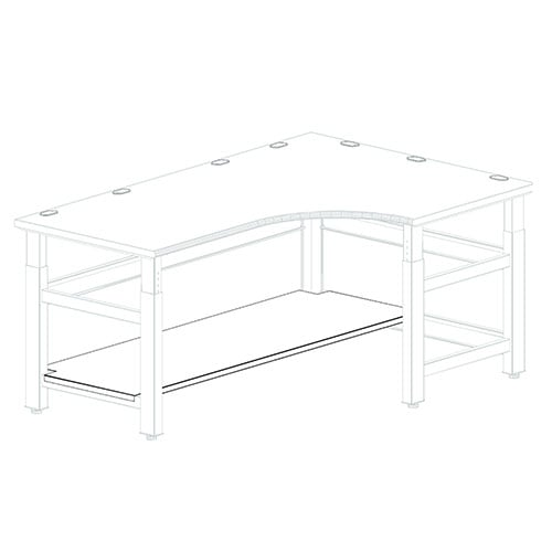 Safco 48"W x 12"D TechWorks Partial Corner Base Shelf - 738C - Titan Tools Direct