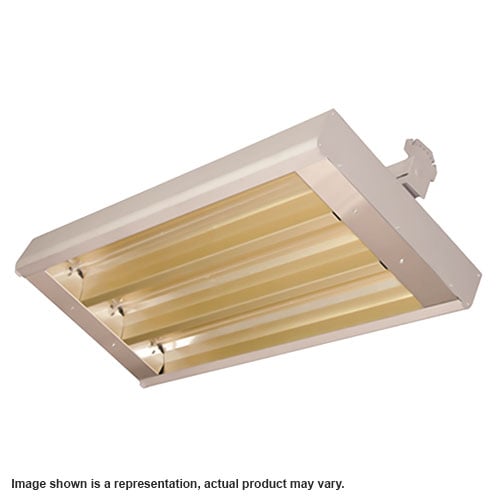 TPI THA Series 3 Lamp 7.5KW Mul-T-Mount Electric Infrared Heater with 8mm Quartz Lamps and Amber Gray Sleeves - 30° Symmetrical, 208 Volts - Extruded Aluminum - 343-30-THA-208V