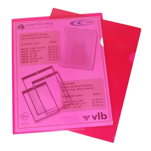 VLB Letter Size (8 1/2" x 11") Poly View Folder, 10/Pack - Red - 60272