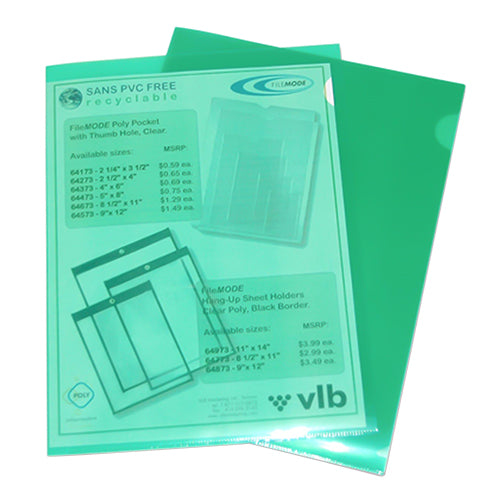 VLB Letter Size (8 1/2" x 11") Filemode Poly View Folder, 10 Pack - Green - 60275 - Titan Tools Direct