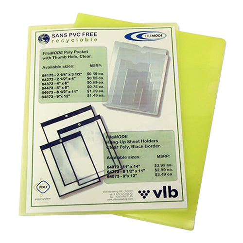 VLB Letter Size (8 1/2" x 11") Poly View Folder, 10/Pack - Yellow - 60276