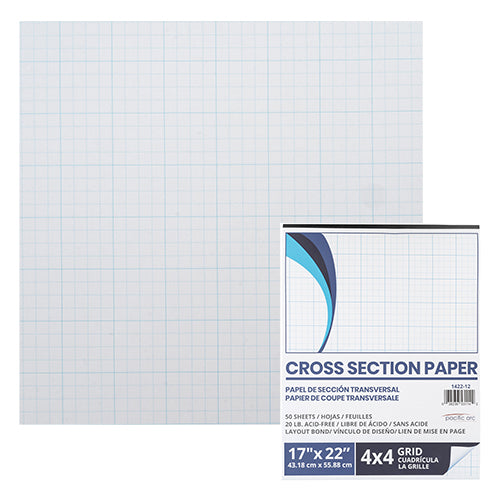  Pacific Arc 17" x 22" Cross Section Paper with 4 x 4 Grid - 1420-12 - Titan Tools Direct