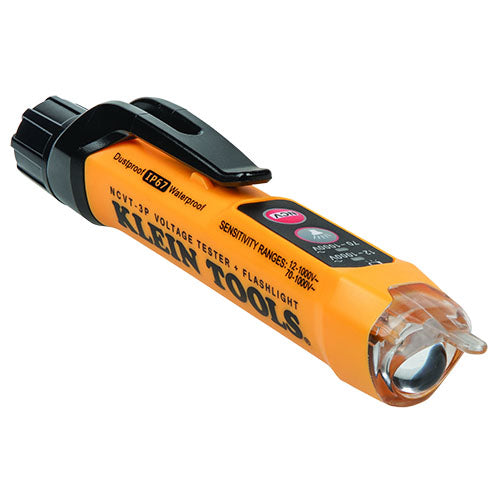Klein Tools - 12-1000VAC Dual Range Non-Contact Voltage Tester with Flashlight (NCVT3P)