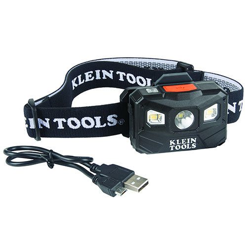 Klein Tools - 400 Lumen Rechargeable Auto-off Headlamp with Fabric Strap (56048)