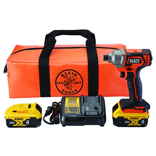 Klein Tools - 1/4" Hex Drive Battery-Operated Compact Impact Driver Kit (BAT20CD1)