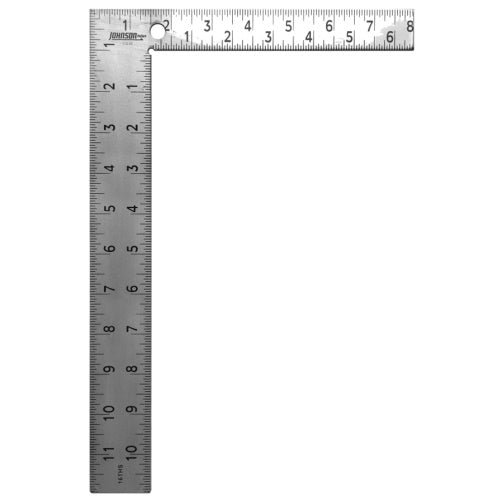 Johnson Level 8"x12" Professional Easy-Read Steel Carpenter Square (CS10) - Titan Tools Direct
