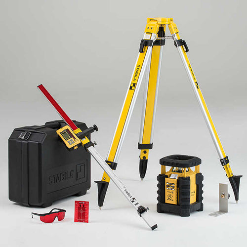 Stabila - LAR 350 Rotary Laser with Dual Slope Set - Tripod and Elevation Rod (05700 TR)