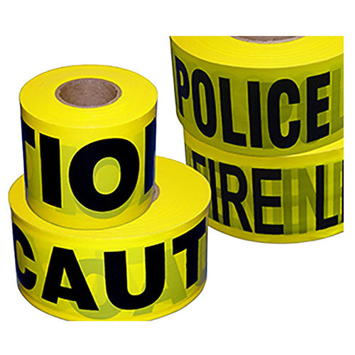 US Tape 300' Stringliner Barricade Tape - Yellow Caution Cuidado (2 mil) - 16932