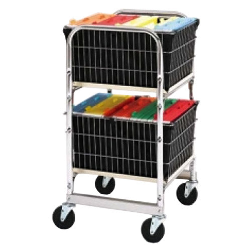 Charnstrom Compact Office Mail Distribution and File Cart with Two File Baskets (M016) - Titan Tools Direct