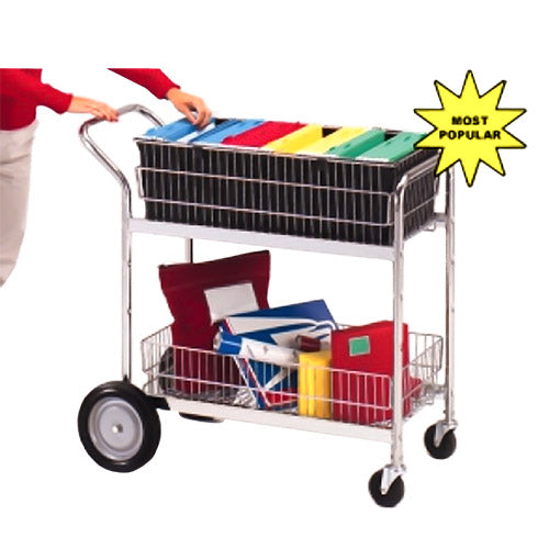 Charnstrom Medium Wire Basket Mail or Office Distribution Cart (M106) - Titan Tools Direct
