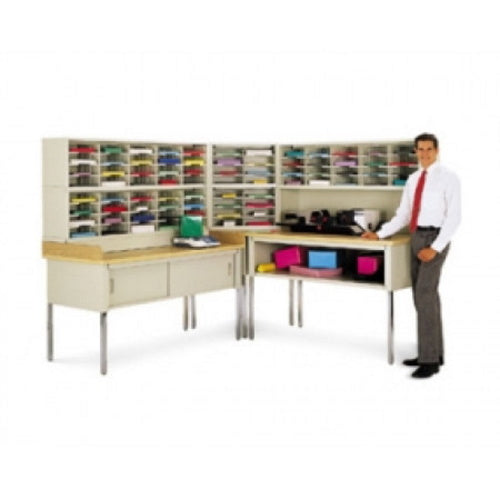 Charnstrom Legal Depth Mail Room Furniture 76 Pockets L-Shaped Complete Mail Center - (3 Colors Available) - Titan Tools Direct