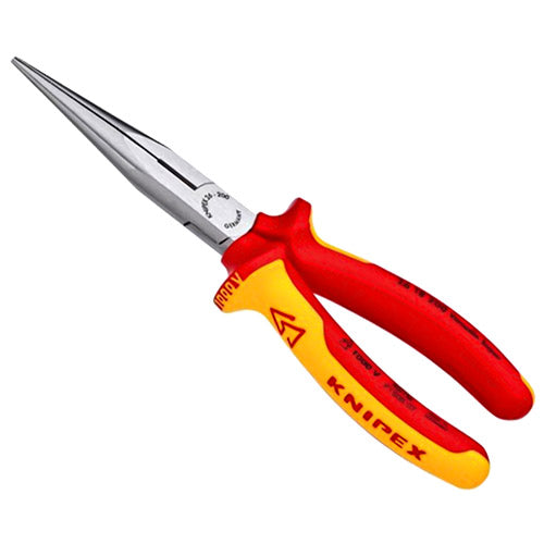 Knipex 8" Long Nose Pliers with Cutter - 1000V Insulated (26 18 200 US)