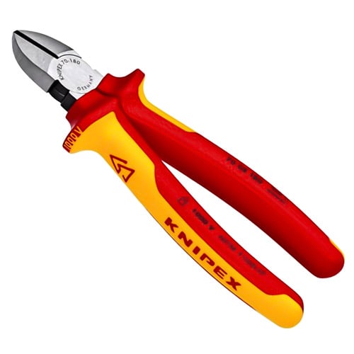 Knipex 7 1/4" Diagonal Cutters - 1000V Insulated (70 08 180 SBA)