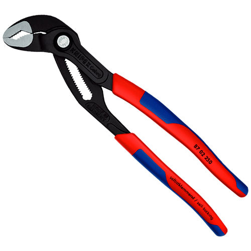 Knipex 10" Cobra High-Tech Water Pump Pliers with Slim Multi-Component Grip (87 02 250)