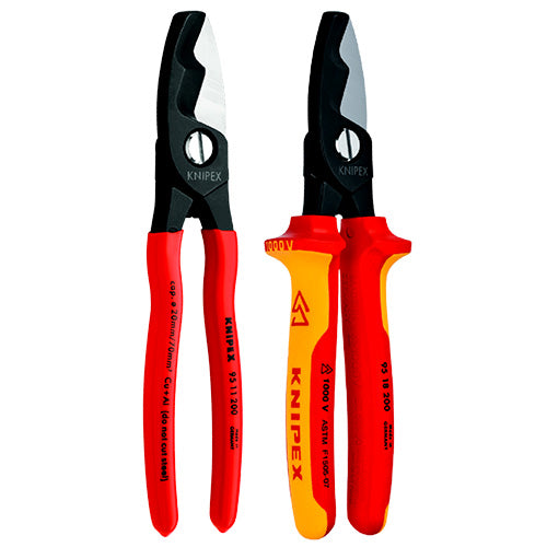 Knipex 8" Cable Shears with Twin Cutting Edges - (2 Options Available)