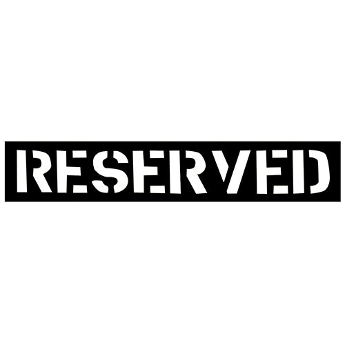 CH Hanson Large "RESERVED" PVC Commercial Stencil - 12" Characters - 12434