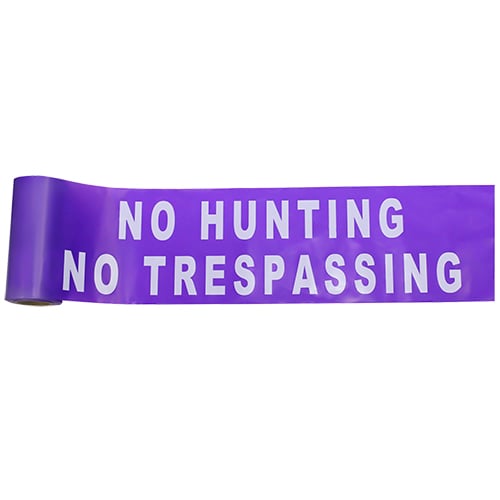  CH Hanson 100 ft. x 6 in. "NO HUNTING NO TRESPASSING" Purple Barricade Tape - 12 Rolls - 15150 - Titan Tools Direct