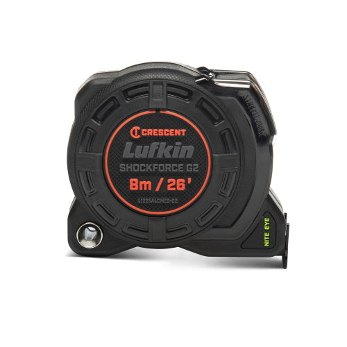 Lufkin 1-1/4" x 8m/26' Shockforce Nite Eye™ G2 Auto-Lock Tape Measure - L1225ALCMEB-02 - Titan Tools Direct