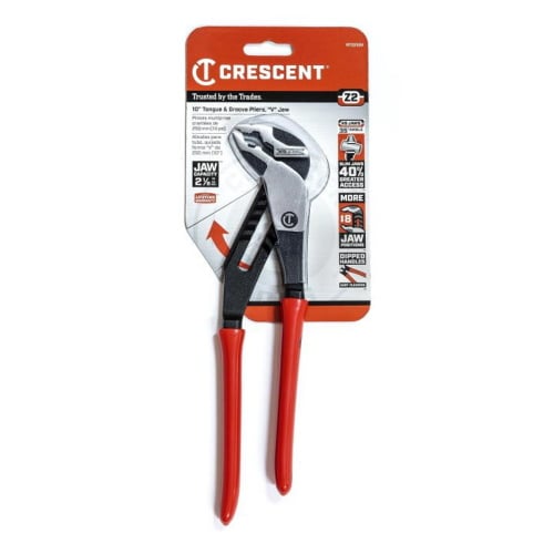 Crescent 10" Z2 K9 V-Jaw Dipped Handle Tongue and Groove Pliers - RTZ210V