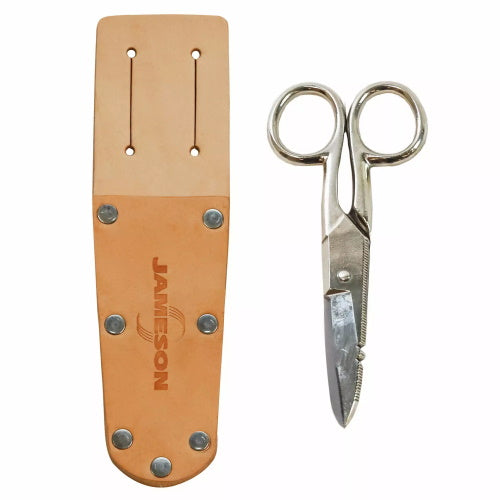 Jameson Electrician Splicer Scissors, 5-1/4" with Slotted Leather Pouch - 32-12NS 32-12NS Titan Tools Direct