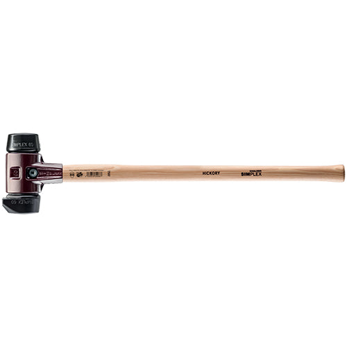 Halder 30.71 in. Simplex LONG HANDLE Mallet with Black Rubber & STAND-UP Black Rubber Inserts/Cast Iron Housing & Hickory Handle - 3022.261