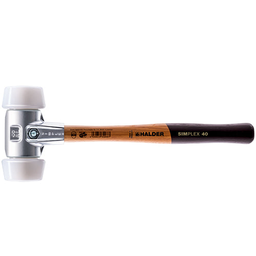 Halder 12.99 in. Simplex Mallet with Oversized Superplastic Inserts/Lightweight Alumimum Housing & Wood Handle - 3107.051
