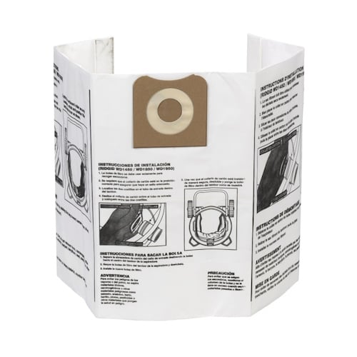 Ridgid VF3502 High-Efficiency Dust Bag, Filter Bag, Used w/Ridgid Wet/Dry Vacs 12 to 16 gal - 632-23743