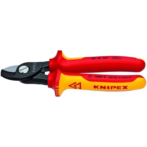 Knipex 6 1/2" Cable Shears-1000V Insulated - 95 18 165 US 95 18 165 US Titan Tools Direct