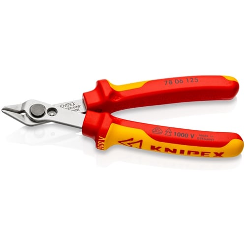 Knipex 5" Electronics Super Knips®- 1000V Insulated - 78 06 125 78 06 125 Titan Tools Direct