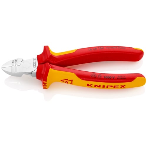 Knipex 6 1/4" Diagonal Cutting Pliers with Stripper-1000V Insulated - 14 26 160 14 26 160 Titan Tools Direct