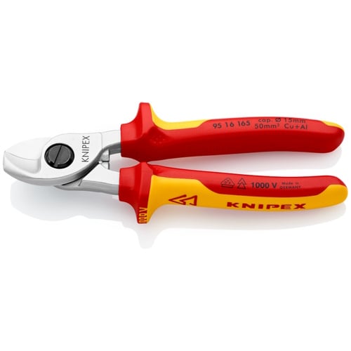 Knipex 6 1/2" Cable Shears-1000V Insulated - 95 16 165 95 16 165 Titan Tools Direct