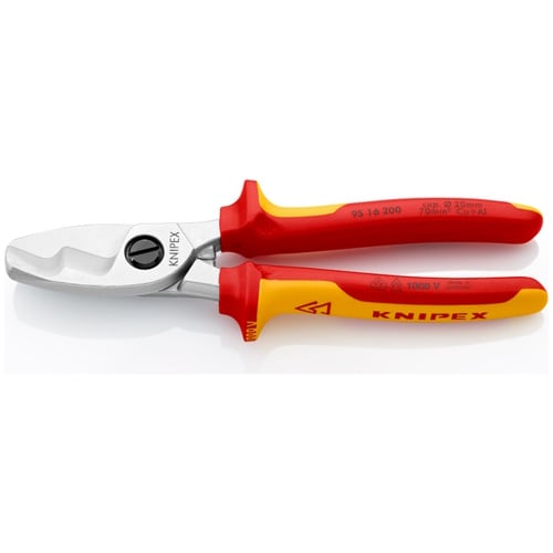 Knipex 8" Cable Shears-1000V Insulated - 95 16 200 95 16 200 Titan Tools Direct