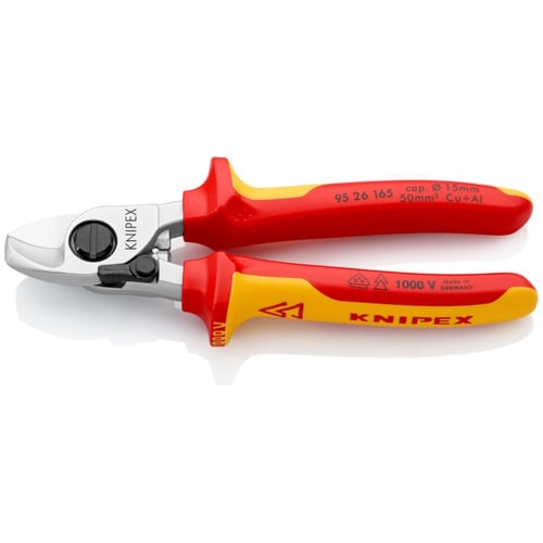 Knipex 6 1/2" Cable Shears-1000V Insulated - 95 26 165 95 26 165 Titan Tools Direct