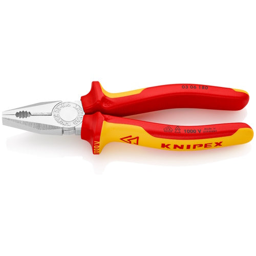 Knipex 7 1/4" Combination Pliers-1000V Insulated - 03 06 180