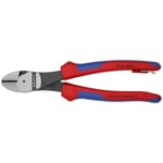 Knipex 8" High Leverage 12° Angled Diagonal Cutters-Tethered Attachment - 74 22 200 T BKA 74 22 200 T BKA Titan Tools Direct