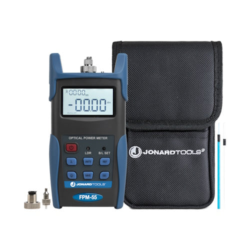 Jonard Tools - Fiber Optic Power Meter with Data Storage (-50 to +26 dBm) and FC/SC/LC Adapters - FPM-55 - Titan Tools Direct