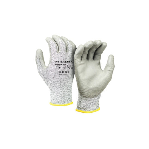Pyramex Polyurethane Dipped Gloves A4 Cut Hangtag, Size L - GL402C5HTL - Titan Tools Direct