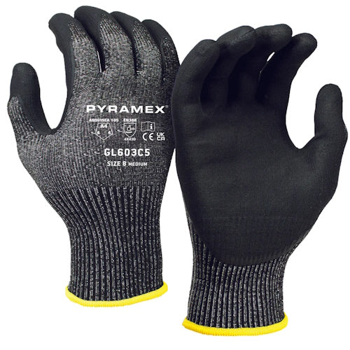 Pyramex Micro-Foam Nitrile Dipped Gloves A4 Cut Hangtag, Size L - GL603C5HTL - Titan Tools Direct