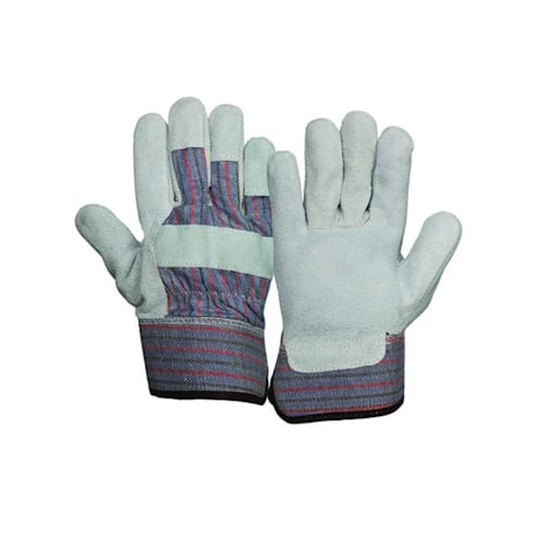 Pyramex Split Cowhide Leather Palm Gloves w/ Safety Cuff Hangtag, Size L - GL1001WHTL - Titan Tools Direct