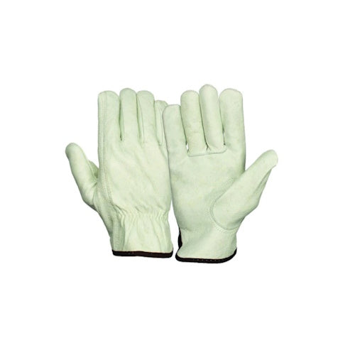 Pyramex Grain Cowhide Leather Driver Gloves w/ Slip-on Cuff Hangtag, Size L - GL2001KHTL