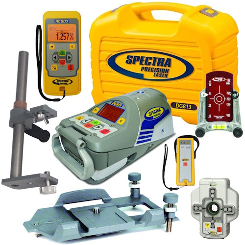 Spectra Precision DG813 Red Beam Pipe Laser, Vertical Pole Assembly Metric Package - DG813-6