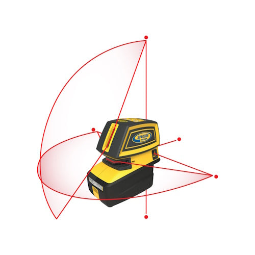 Spectra Precision Point and Line (Combo) Laser Tool (w/ Wall Mount, Target, Red Glasses, Hard Case), Red - LT52R