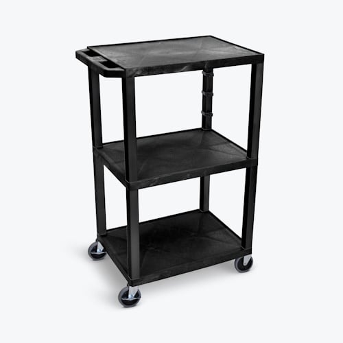 Luxor 42"H 3-Shelf Utility Cart - Electric - (11 Options Available)