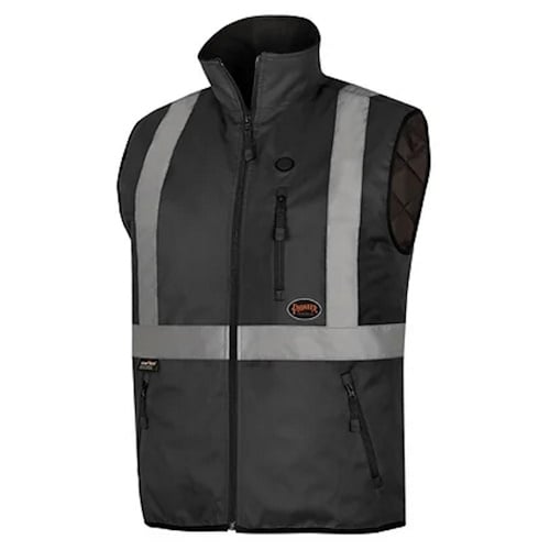 Pioneer Hi-Viz Heated Safety Vest - Black - (7 Sizes Available) - Titan Tools Direct