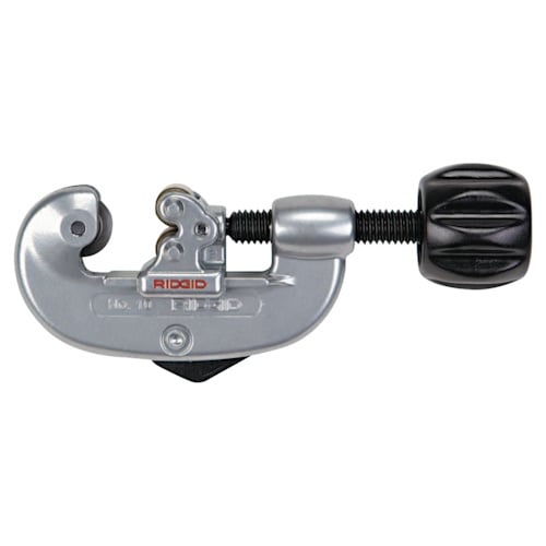 Ridgid Screw Feed Tubing Cutter, Model 15, 1/8 in to 1 in Cutting Capacity, Includes Fold-Away Reamer/Spare Cutter Wheel - 632-32915